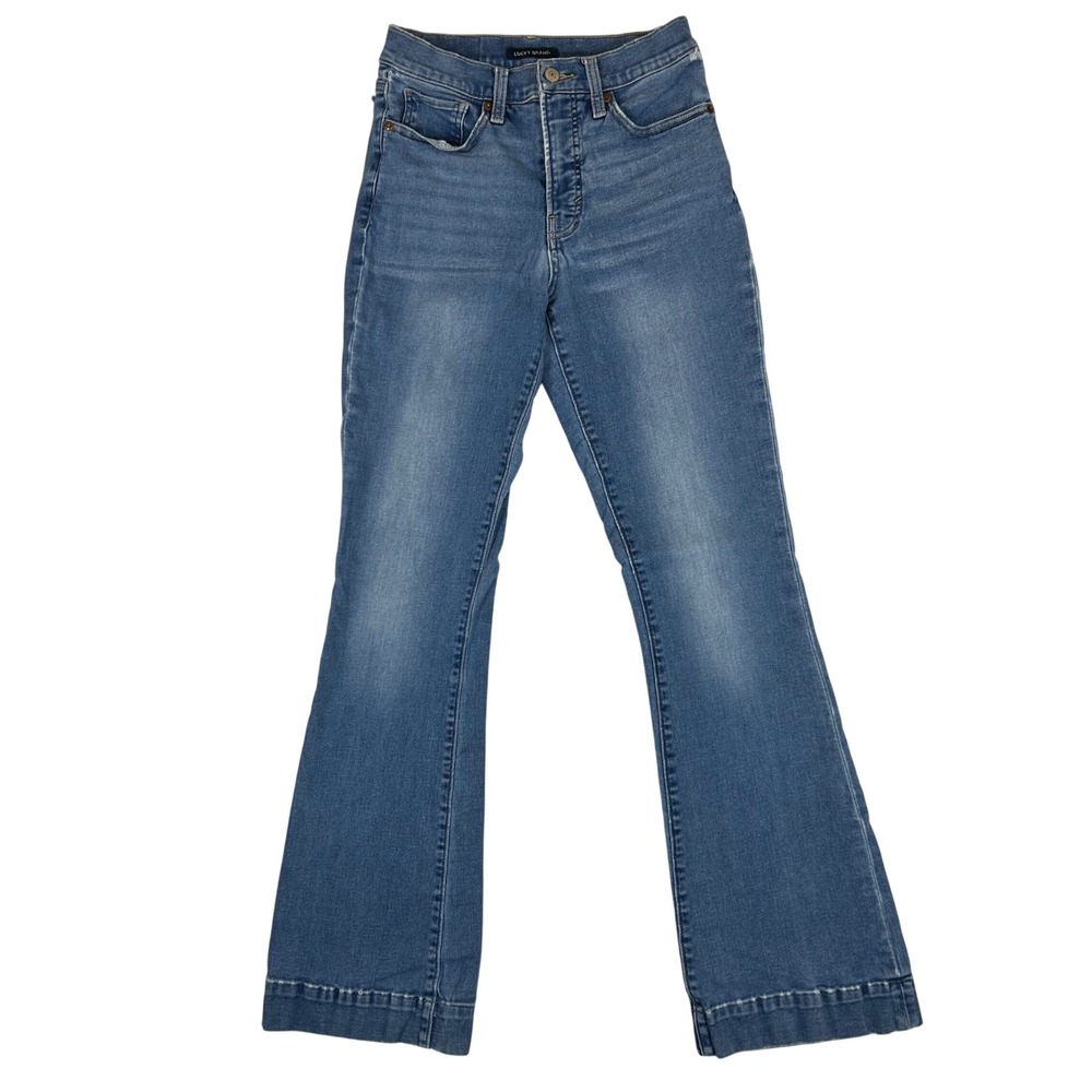 Lucky Brand High Rise Flare Jeans Medium Wash Blue Denim Size 6 7W15291